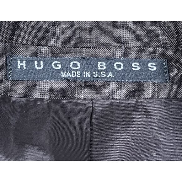 VTG Hugo Boss Wool Brown Pinstripe Sports Coat Blazer Size 44R - Picture 4 of 7